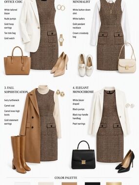 Liverpool Brown Checked Tweed Mini Shift Dress